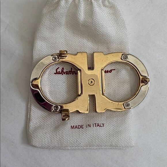Salvatore Ferragamo Silver/Gold Gancini Belt Buckle Buckle Only with Dust Bag main image 8